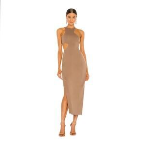 REVOLVE Michael Costello Rylan Midi Dress in Taupe Size XS NWT